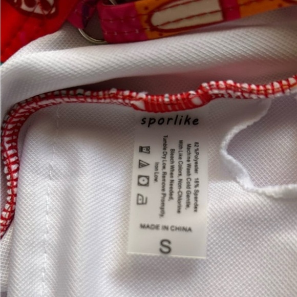 Sporlike One Piece Swimsuit Ruffle Straps Colorful New Size Small - Picture 7 of 7